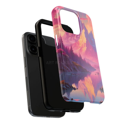 Dreamy Cotton Candy Mountain Landscape Phone Cases Tough Phone Covers Nature Lover Gifts Phone Accessories Outdoor