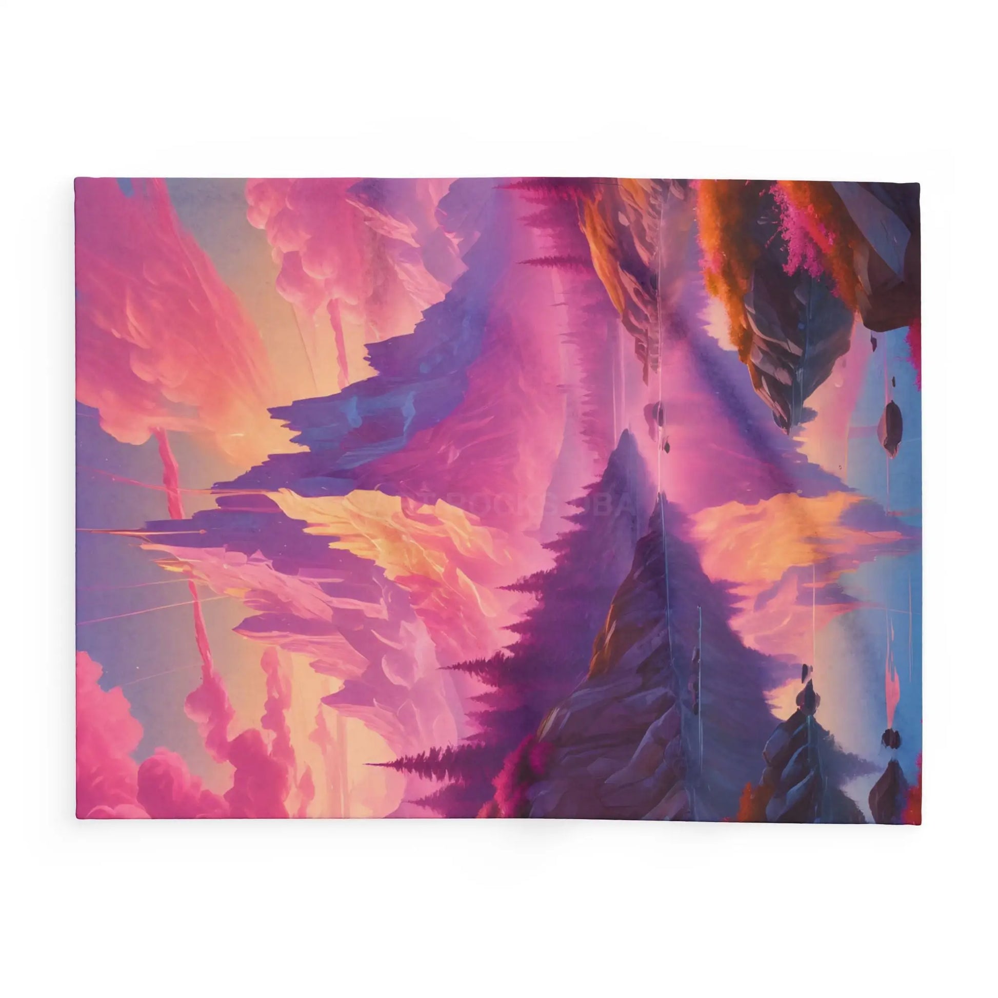 Dreamy Mountain Landscape Fleece Blanket Cozy Home Decor Gift Travel Accessory Outdoor Adventure Relaxation Piece