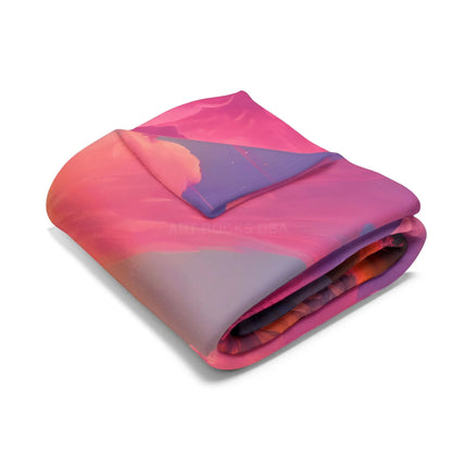 Dreamy Mountain Landscape Fleece Blanket Cozy Home Decor Gift Travel Accessory Outdoor Adventure Relaxation Piece