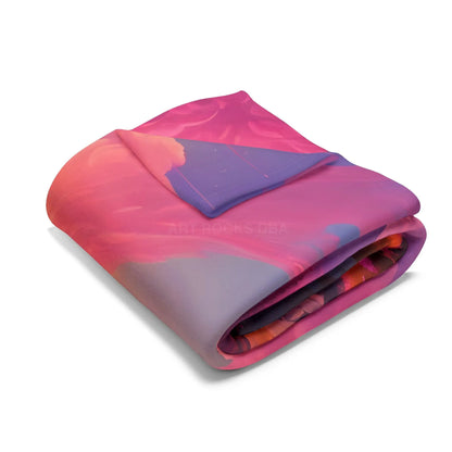 Dreamy Mountain Landscape Fleece Blanket Cozy Home Decor Gift Travel Accessory Outdoor Adventure Relaxation Piece