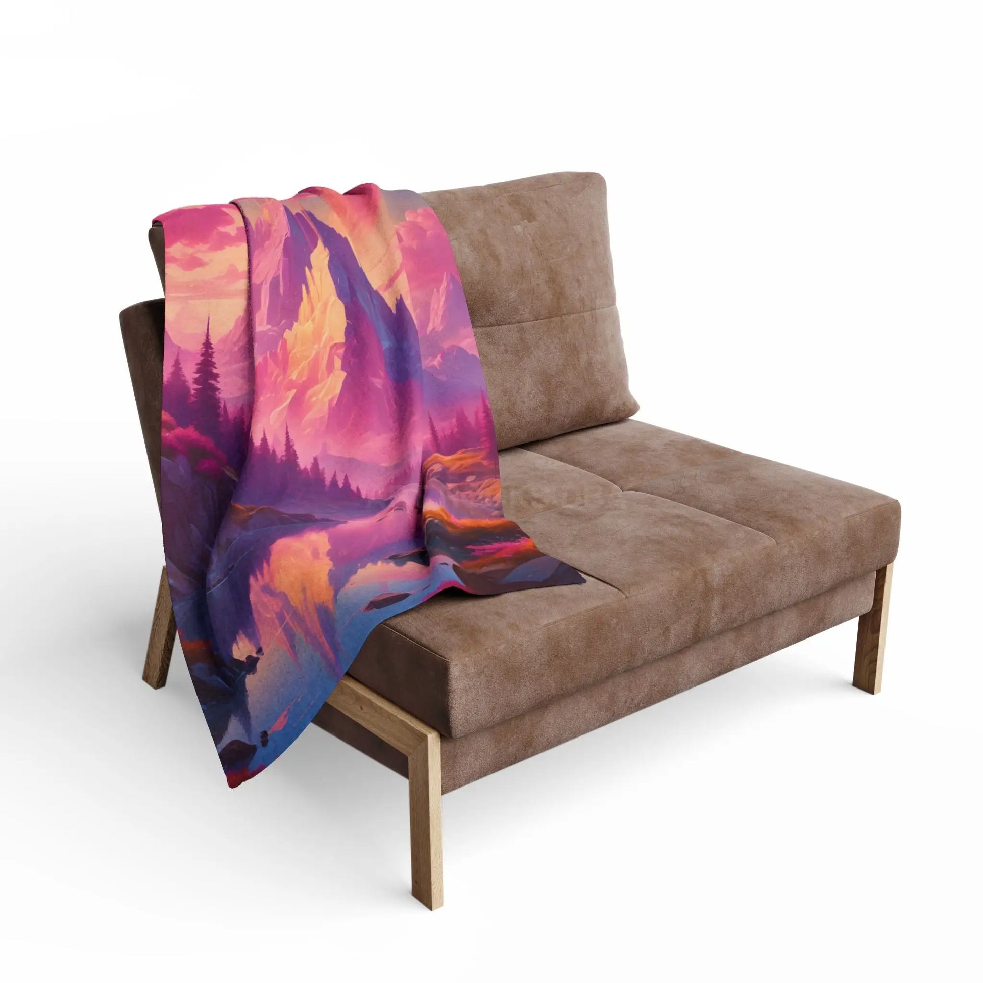 Dreamy Mountain Landscape Fleece Blanket Cozy Home Decor Gift Travel Accessory Outdoor Adventure Relaxation Piece