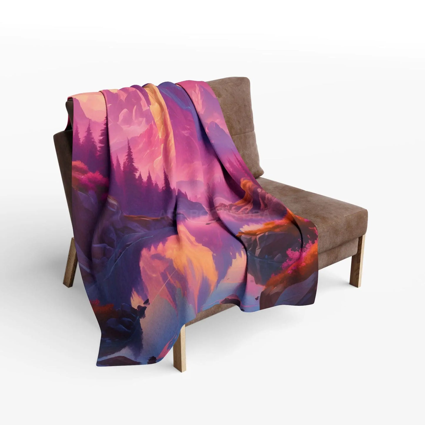 Dreamy Mountain Landscape Fleece Blanket Cozy Home Decor Gift Travel Accessory Outdoor Adventure Relaxation Piece