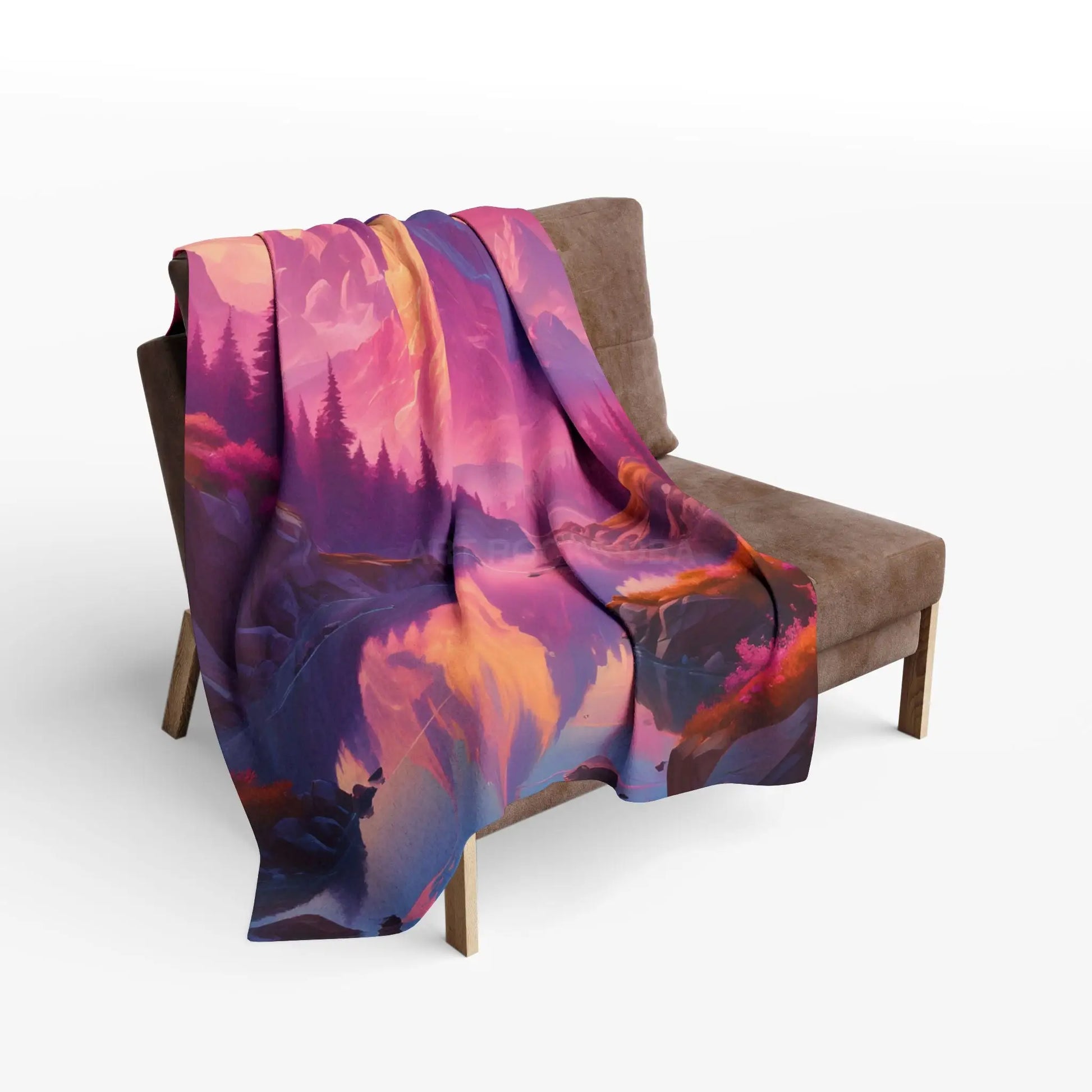 Dreamy Mountain Landscape Fleece Blanket Cozy Home Decor Gift Travel Accessory Outdoor Adventure Relaxation Piece