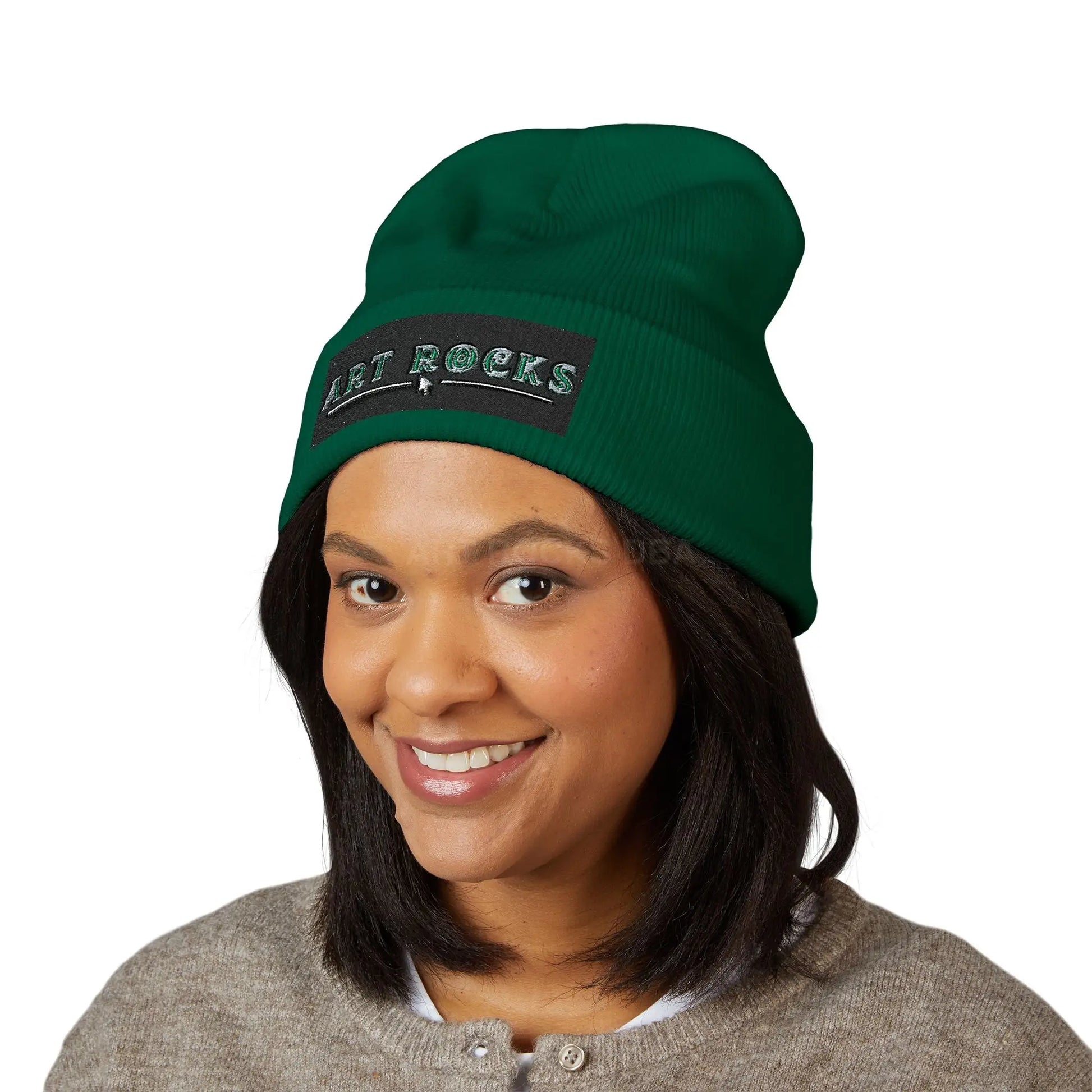 Embroidered ’Art Rocks’ Classic Cuffed Beanie - Hats