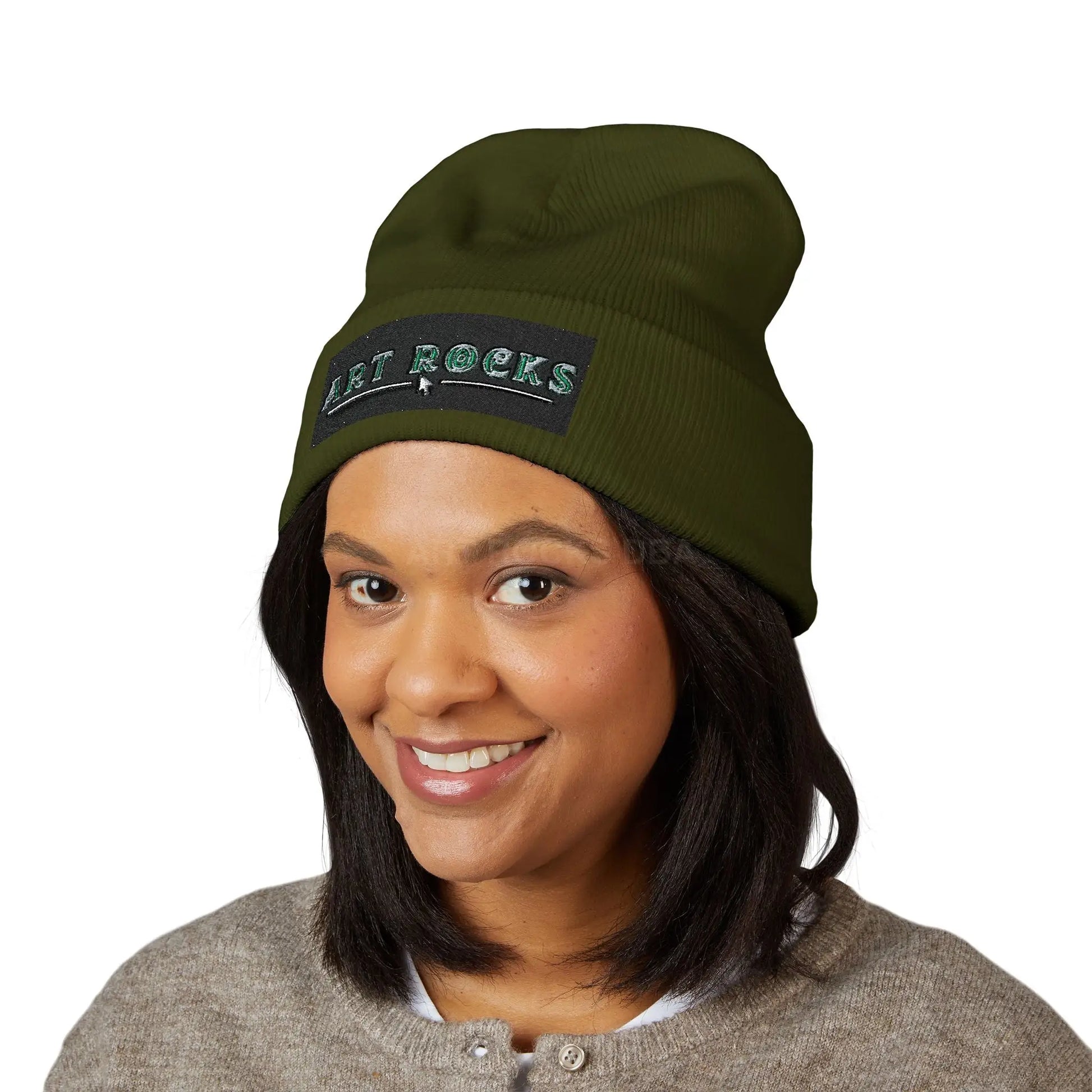 Embroidered ’Art Rocks’ Classic Cuffed Beanie - Hats