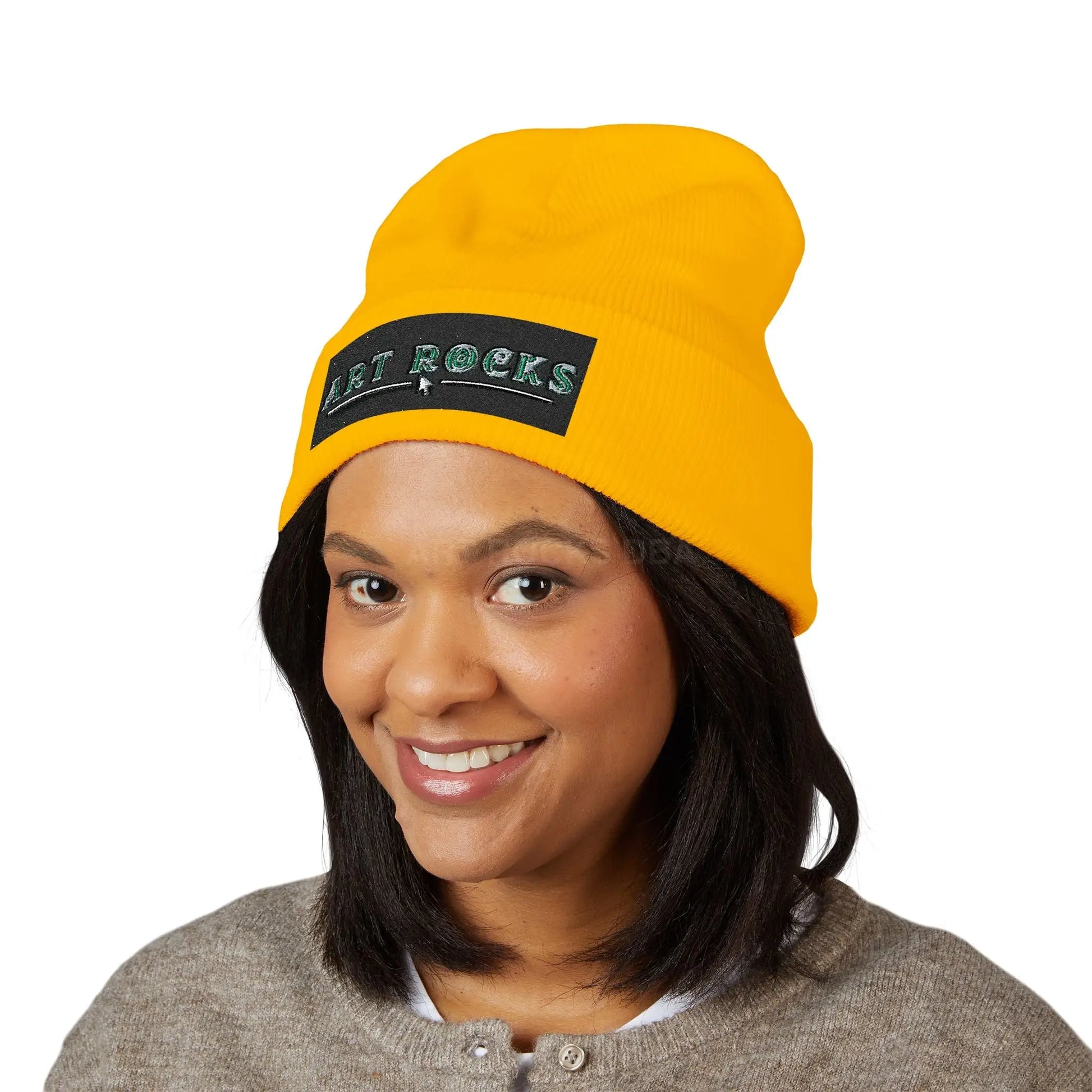 Embroidered ’Art Rocks’ Classic Cuffed Beanie - Hats