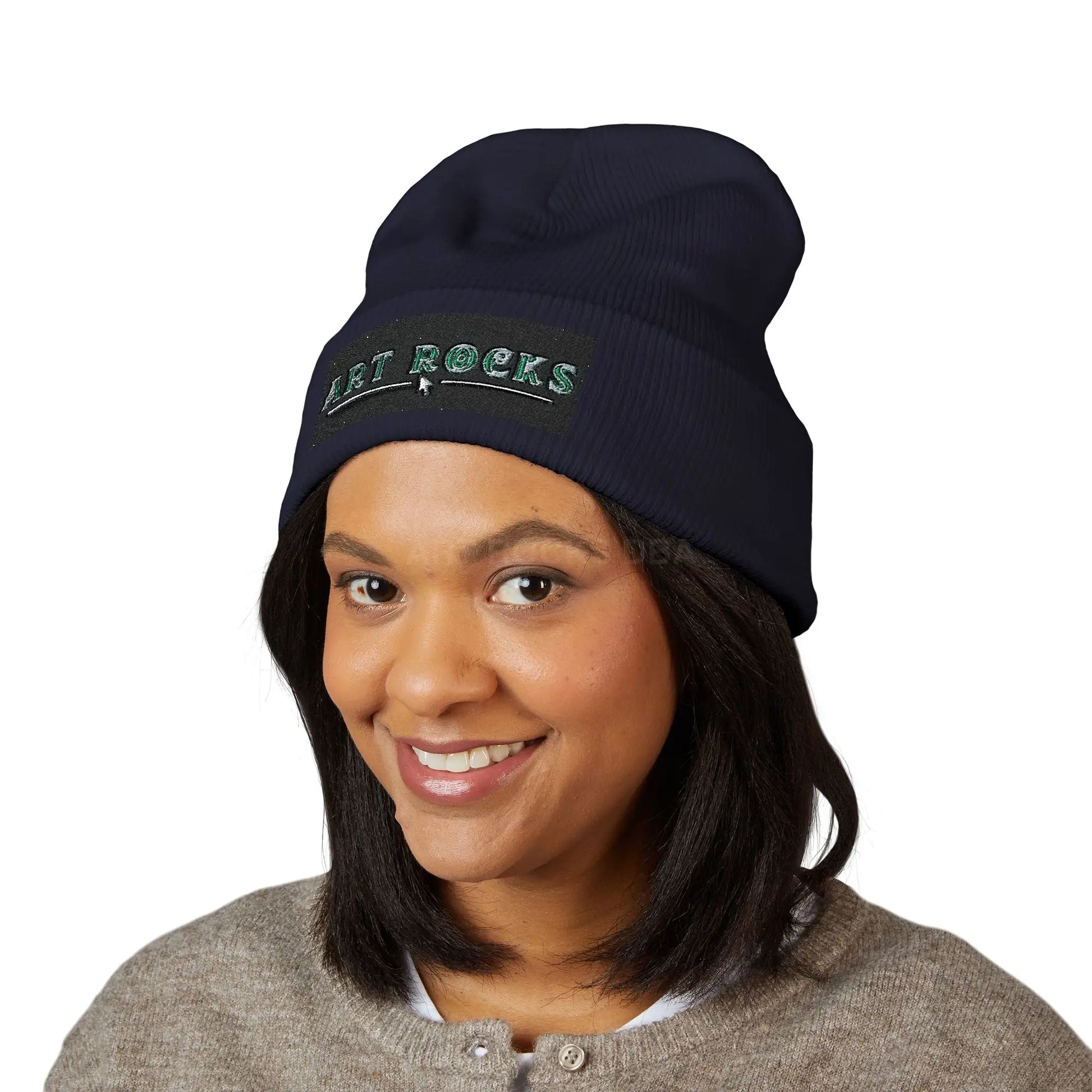 Embroidered ’Art Rocks’ Classic Cuffed Beanie - Hats