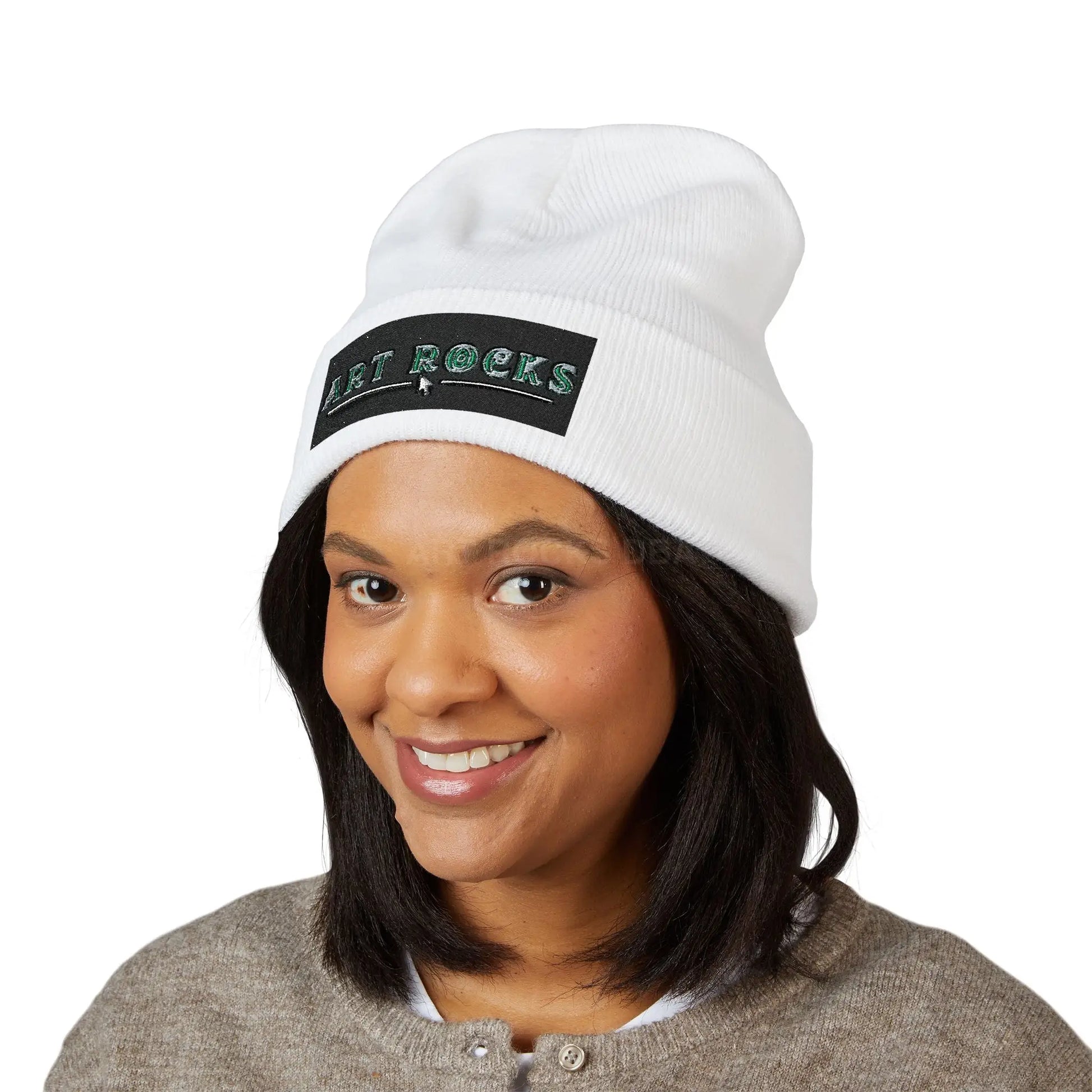 Embroidered ’Art Rocks’ Classic Cuffed Beanie - Hats
