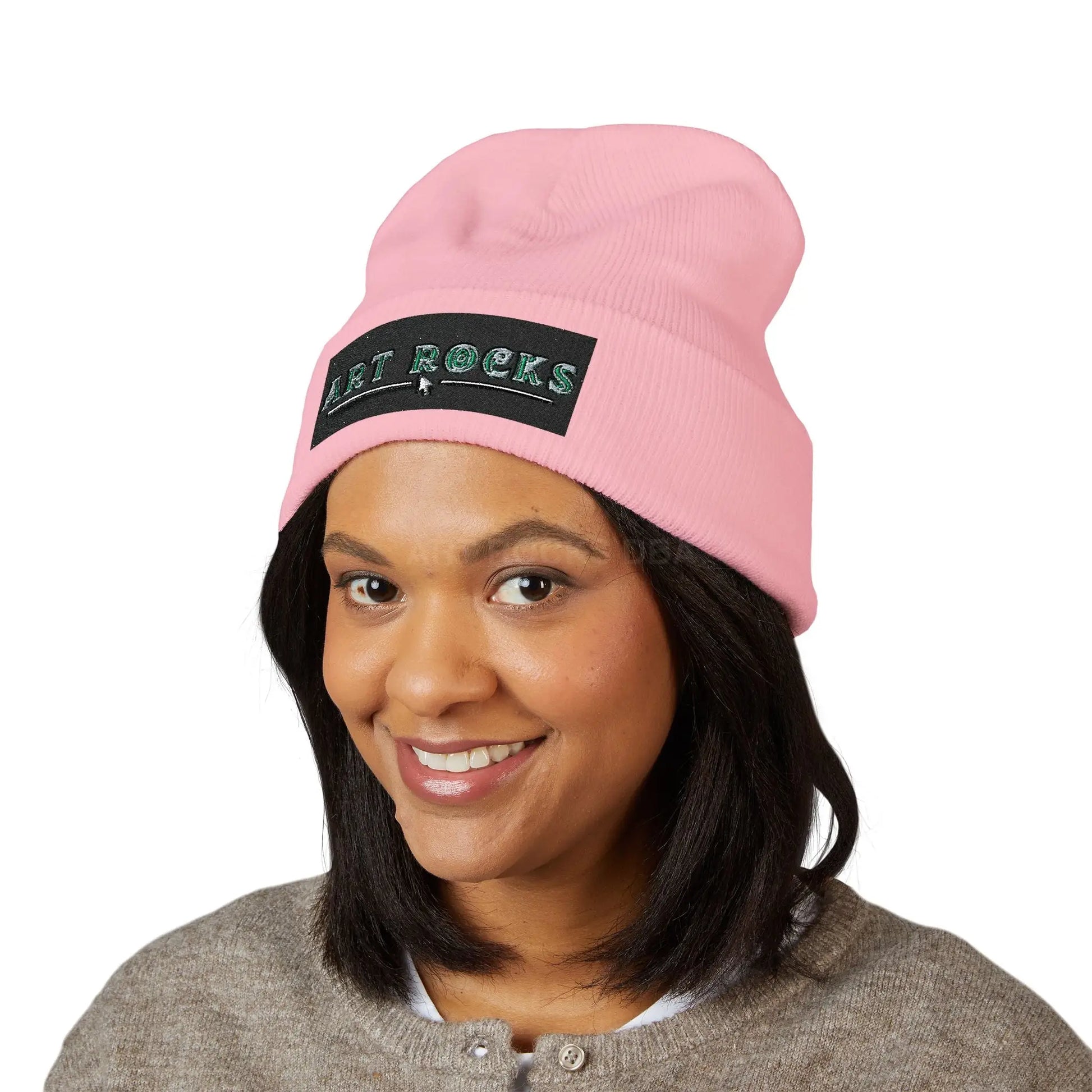 Embroidered ’Art Rocks’ Classic Cuffed Beanie - Hats