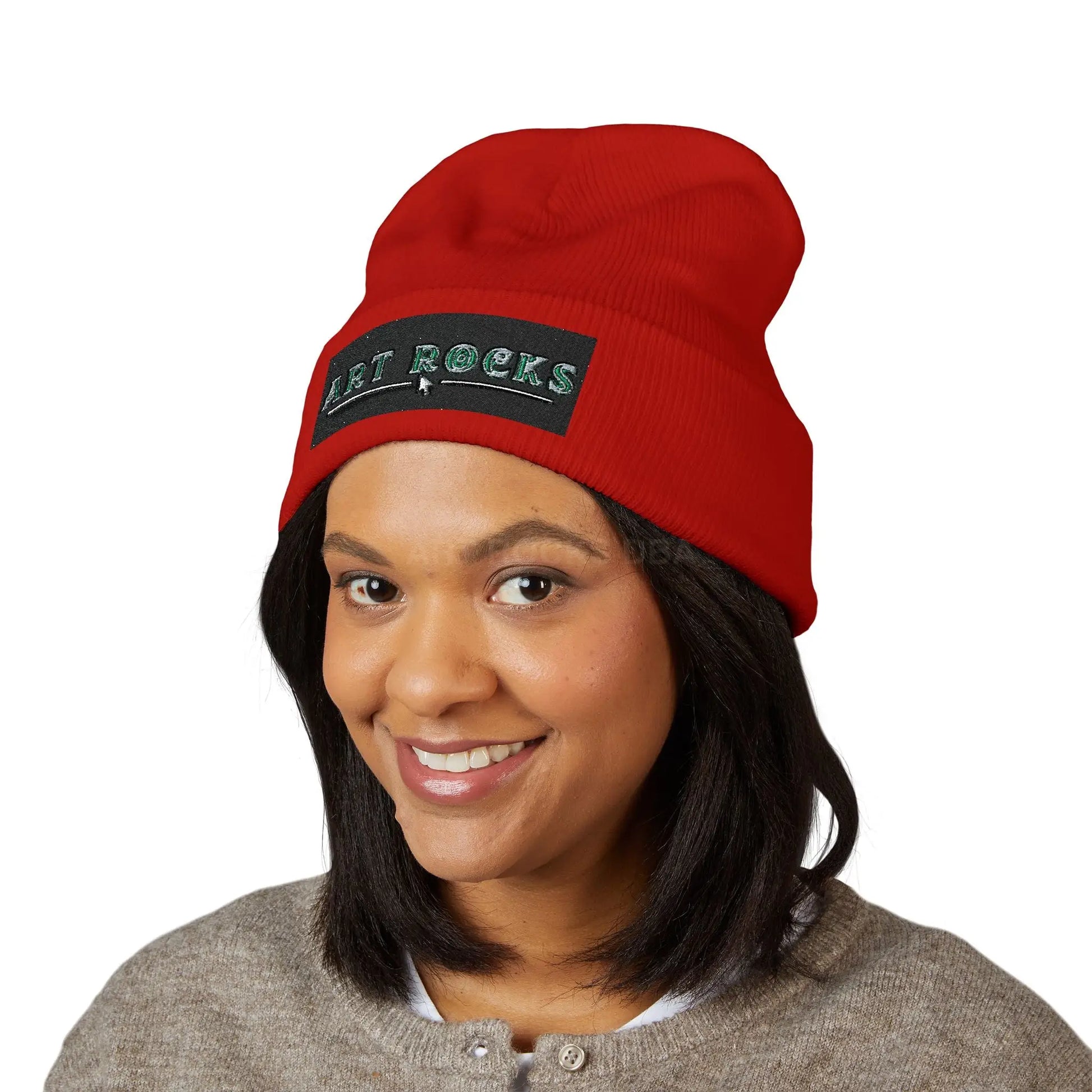 Embroidered ’Art Rocks’ Classic Cuffed Beanie - Hats