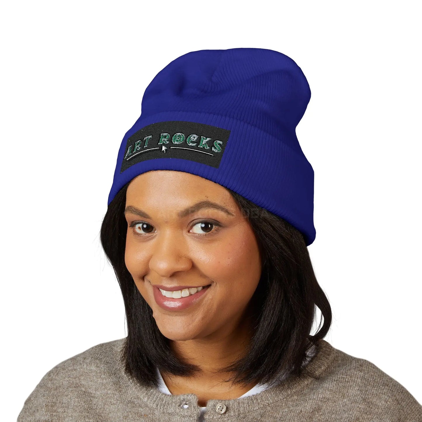 Embroidered ’Art Rocks’ Classic Cuffed Beanie - Hats