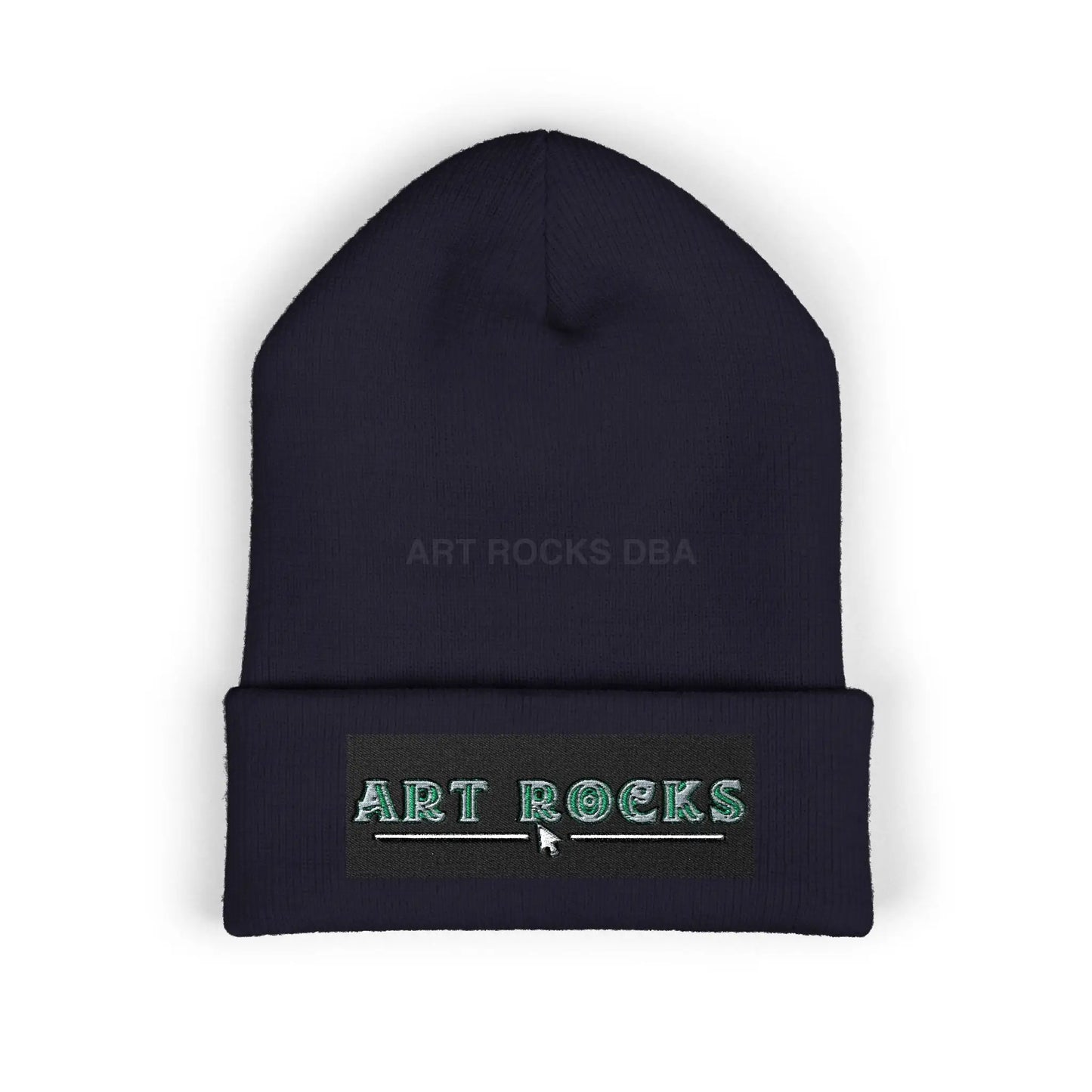 Embroidered ’Art Rocks’ Classic Cuffed Beanie - One size / Navy - Hats