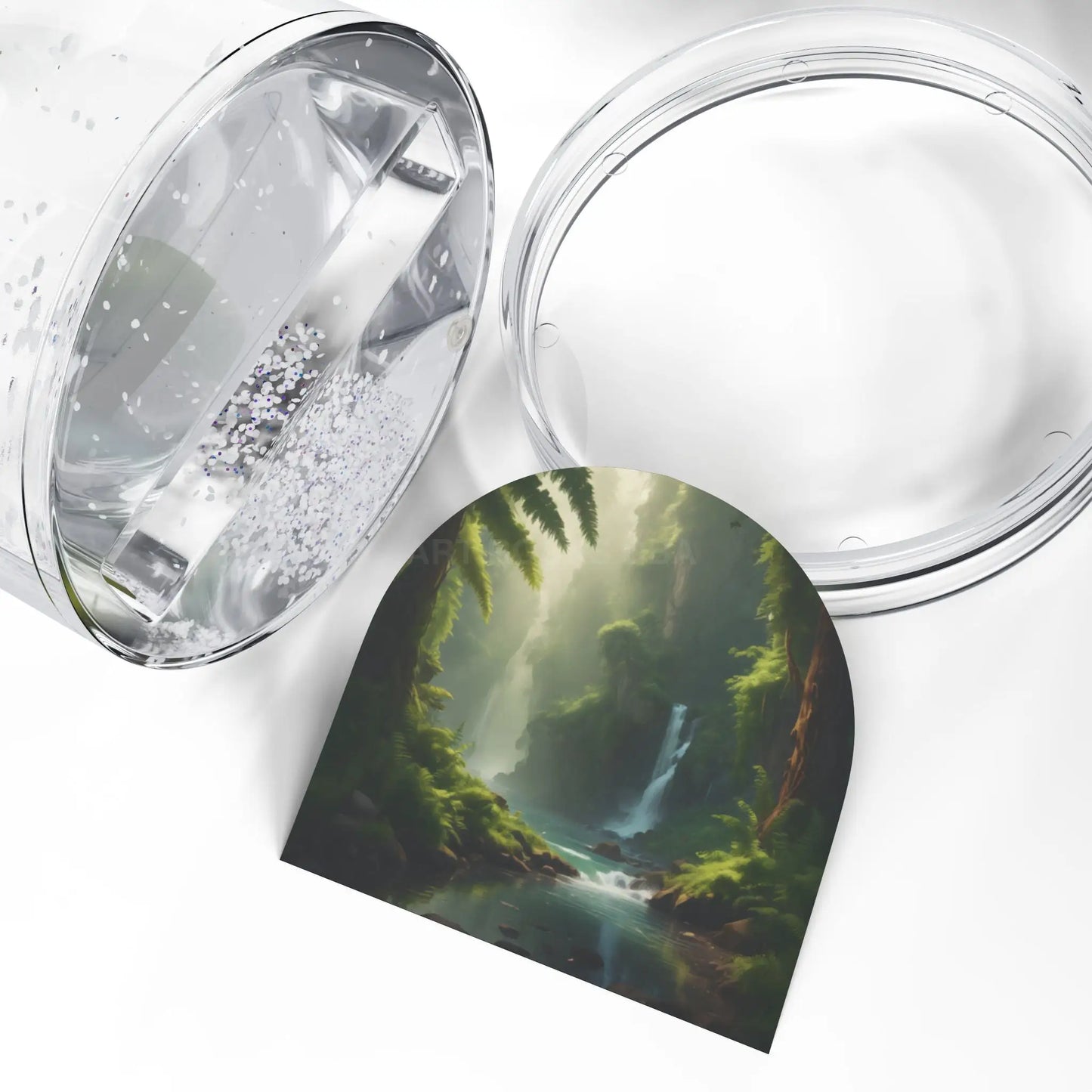 Enchanted Forest Snow Globe – Scenic Waterfall Miniature - 3.5’’ × 3.4’’ - Home Decor