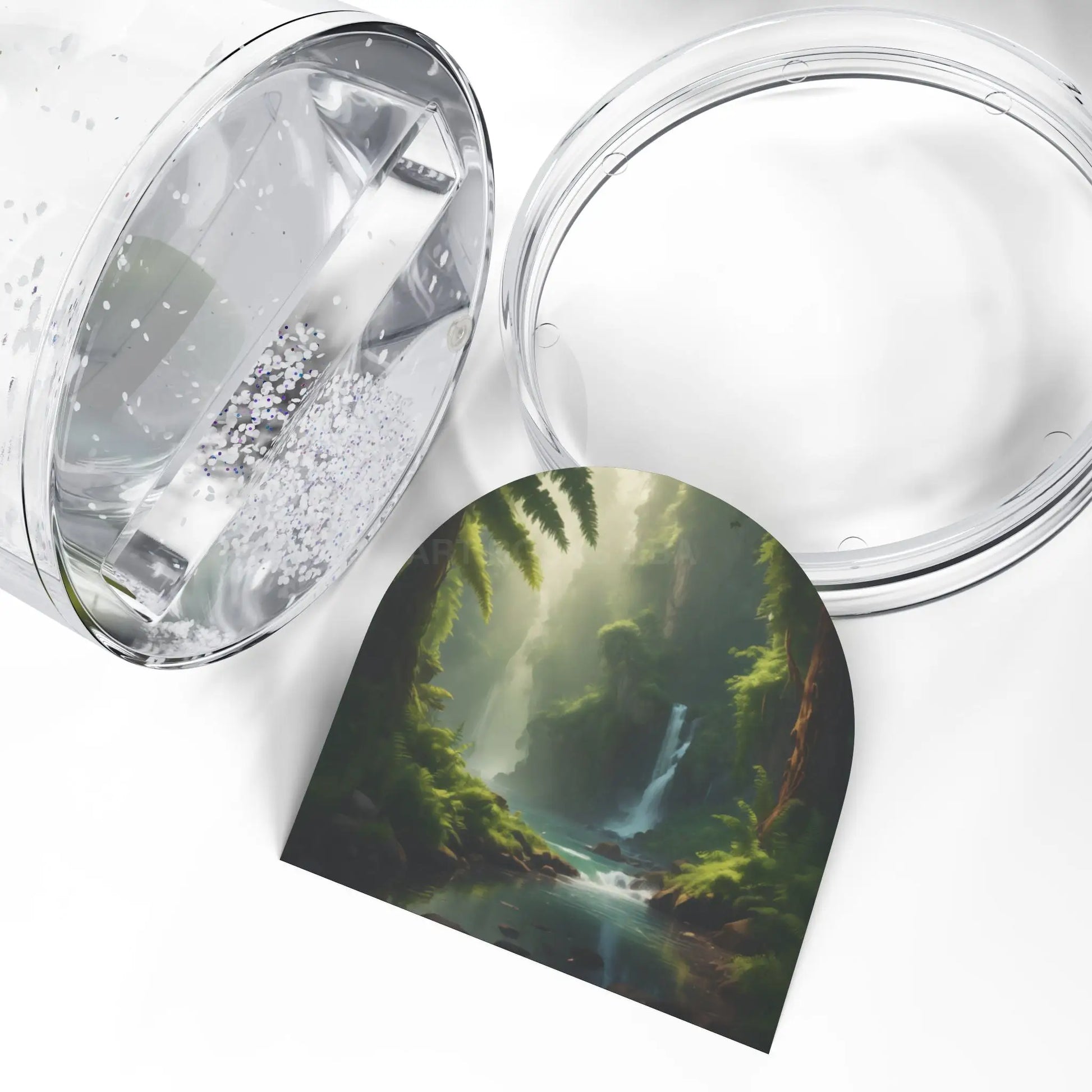 Enchanted Forest Snow Globe – Scenic Waterfall Miniature - 3.5’’ × 3.4’’ - Home Decor