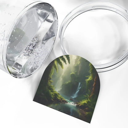 Enchanted Forest Snow Globe – Scenic Waterfall Miniature - 3.5’’ × 3.4’’ - Home Decor