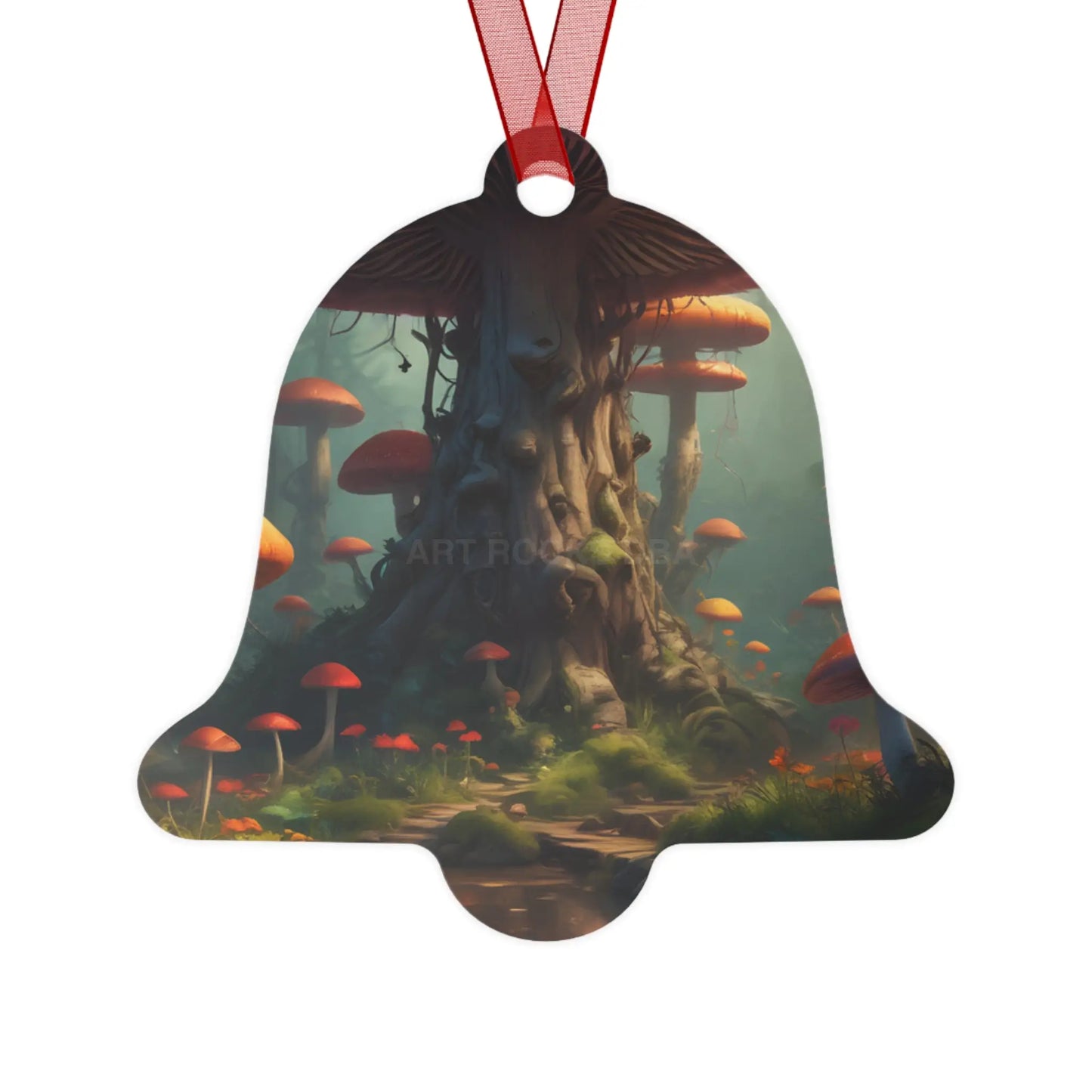 Enchanted Mushroom Forest Metal Ornament - Bell / One Size - Home Decor