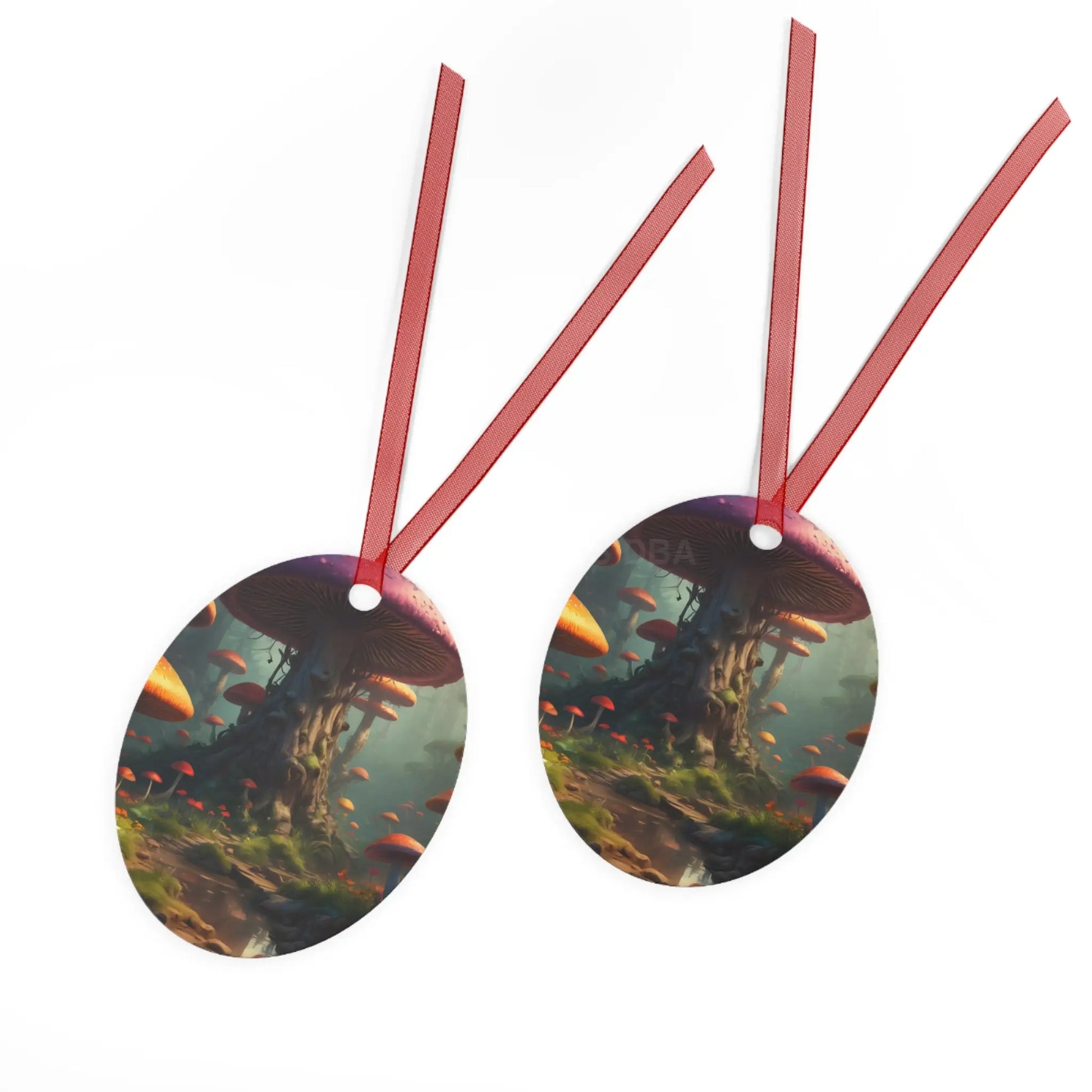 Enchanted Mushroom Forest Metal Ornament - Home Decor