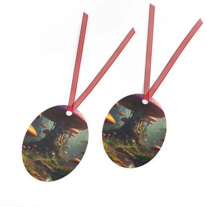 Enchanted Mushroom Forest Metal Ornament - Home Decor