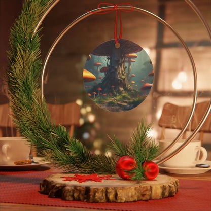 Enchanted Mushroom Forest Metal Ornament - Home Decor