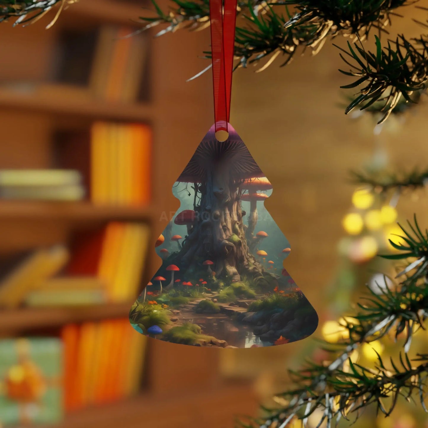 Enchanted Mushroom Forest Metal Ornament - Home Decor