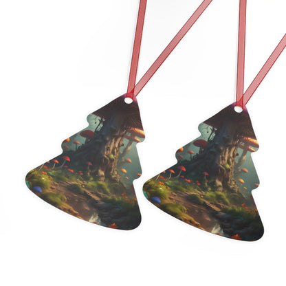Enchanted Mushroom Forest Metal Ornament - Home Decor