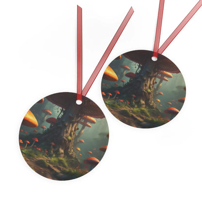 Enchanted Mushroom Forest Metal Ornament - Home Decor