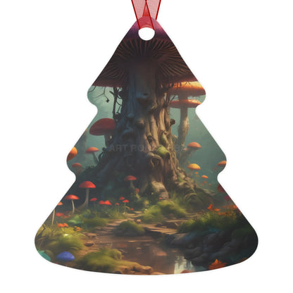 Enchanted Mushroom Forest Metal Ornament - Tree / One Size - Home Decor