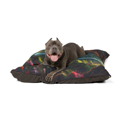Enchanted Waterfall Pet Bed — Plush Forest Scenic Dog & Cat Pillow - Pets