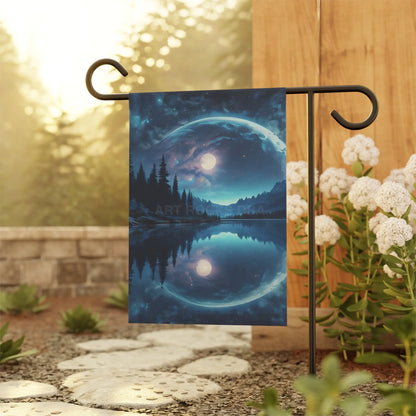 Enchanting Garden Banner: Celestial Lake Scene for Home Decor Outdoor Decor Seasonal Greetings Nature Lovers - 12’’ ×