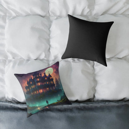 Enchanting Haunted Mansion Pillow Decorative Throw Pillow Halloween Decor Gothic Home Accent Spooky Gift for Collectors