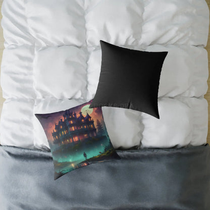 Enchanting Haunted Mansion Pillow Decorative Throw Pillow Halloween Decor Gothic Home Accent Spooky Gift for Collectors