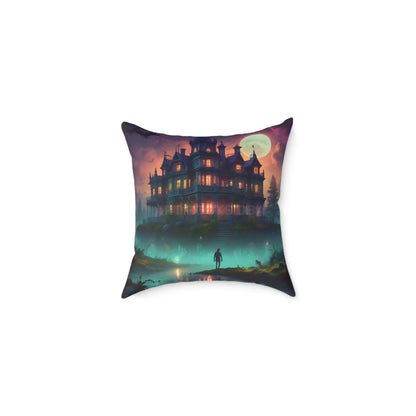 Enchanting Haunted Mansion Pillow Decorative Throw Pillow Halloween Decor Gothic Home Accent Spooky Gift for Collectors