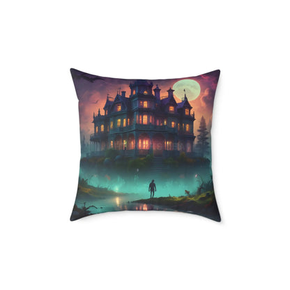 Enchanting Haunted Mansion Pillow Decorative Throw Pillow Halloween Decor Gothic Home Accent Spooky Gift for Collectors