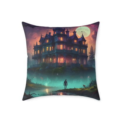 Enchanting Haunted Mansion Pillow Decorative Throw Pillow Halloween Decor Gothic Home Accent Spooky Gift for Collectors