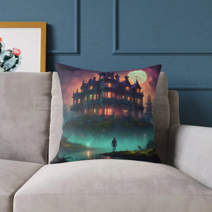 Enchanting Haunted Mansion Pillow Decorative Throw Pillow Halloween Decor Gothic Home Accent Spooky Gift for Collectors