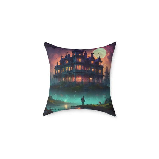 Enchanting Haunted Mansion Pillow Decorative Throw Pillow Halloween Decor Gothic Home Accent Spooky Gift for Collectors