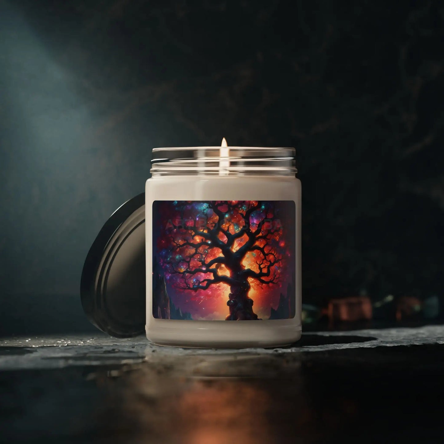 Enchanting Rainbow Crystal Tree of Life Scented Soy Candle | Cozy Home Decor Aromatherapy Gift Spiritual Gift Wellness