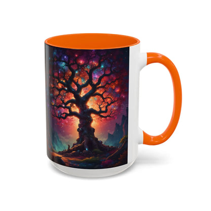 Enchanting Tree of Life Accent Coffee Mug — Vibrant Fantasy Sunset Design (11/15oz) - Mug