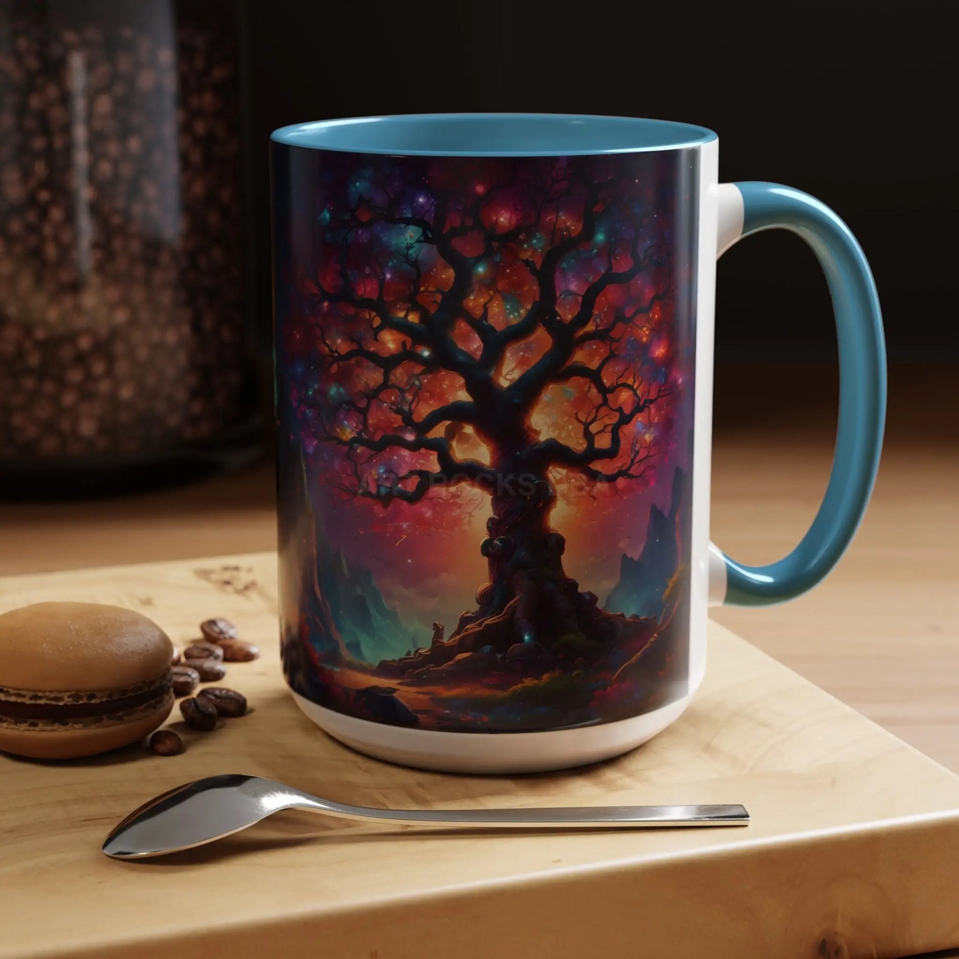 Enchanting Tree of Life Accent Coffee Mug — Vibrant Fantasy Sunset Design (11/15oz) - Mug