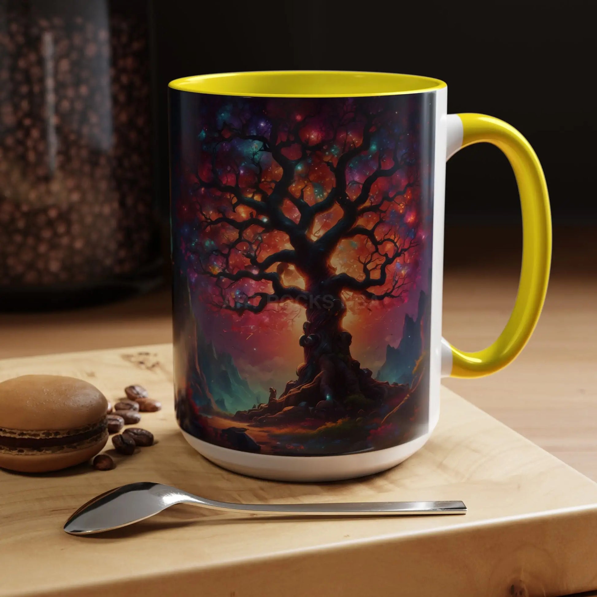 Enchanting Tree of Life Accent Coffee Mug — Vibrant Fantasy Sunset Design (11/15oz) - Mug