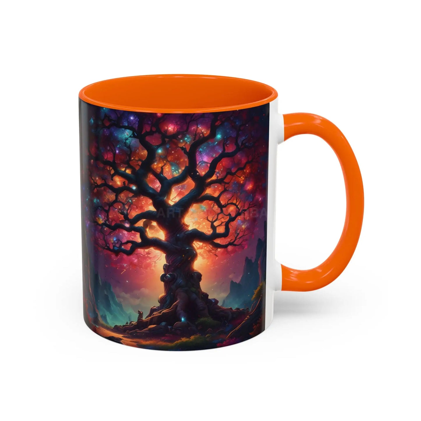 Enchanting Tree of Life Accent Coffee Mug — Vibrant Fantasy Sunset Design (11/15oz) - Mug