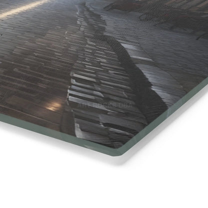 European Street Scene Cutting Board — Vintage Rainy Village Kitchen Decor - Home Decor