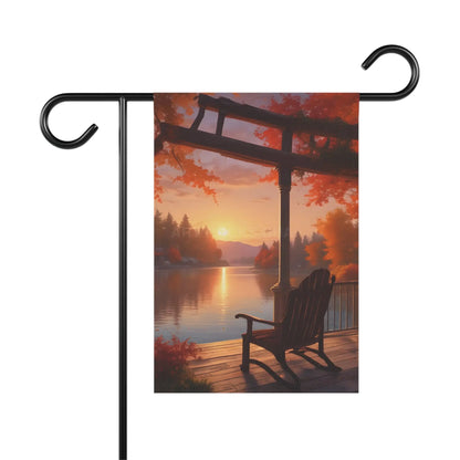 Fall Cabin Garden Banner Fall Decor Outdoor Wall Art Seasonal Patio Decoration Autumn Garden Flag - 12’’ × 18’’ - Home