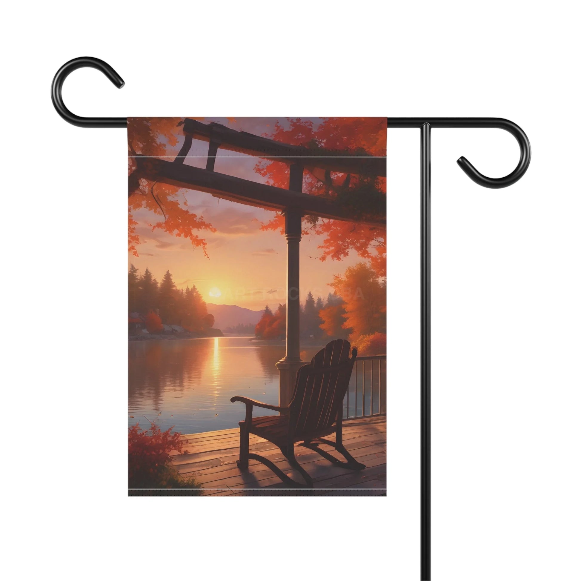 Fall Cabin Garden Banner Fall Decor Outdoor Wall Art Seasonal Patio Decoration Autumn Garden Flag - 12’’ × 18’’ - Home