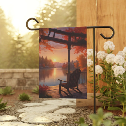 Fall Cabin Garden Banner Fall Decor Outdoor Wall Art Seasonal Patio Decoration Autumn Garden Flag - 12’’ × 18’’ - Home