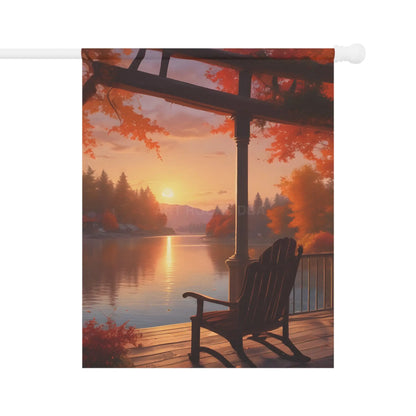 Fall Cabin Garden Banner Fall Decor Outdoor Wall Art Seasonal Patio Decoration Autumn Garden Flag - 12’’ × 18’’ - Home