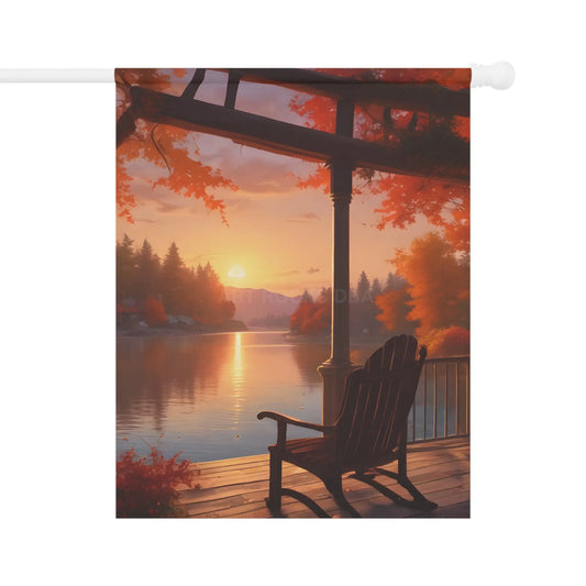 Fall Cabin Garden Banner Fall Decor Outdoor Wall Art Seasonal Patio Decoration Autumn Garden Flag - 12’’ × 18’’ - Home