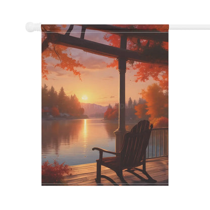 Fall Cabin Garden Banner Fall Decor Outdoor Wall Art Seasonal Patio Decoration Autumn Garden Flag - 12’’ × 18’’ - Home