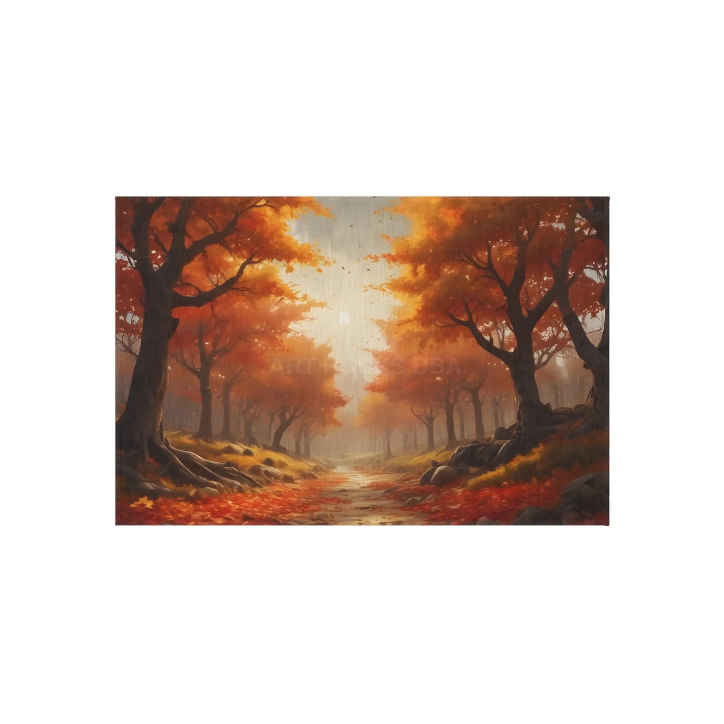 Fall Forest Outdoor Rug | Cozy Patio Decor Autumn Welcome Mat Garden Area Rug Boho Home Accent Seasonal Outdoor Decor