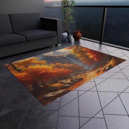 Fall Trees Autumn Landscape Outdoor Rug Nature Decor Patio Mat Camping Accessory Fall Home Decoration Outdoor Gathering